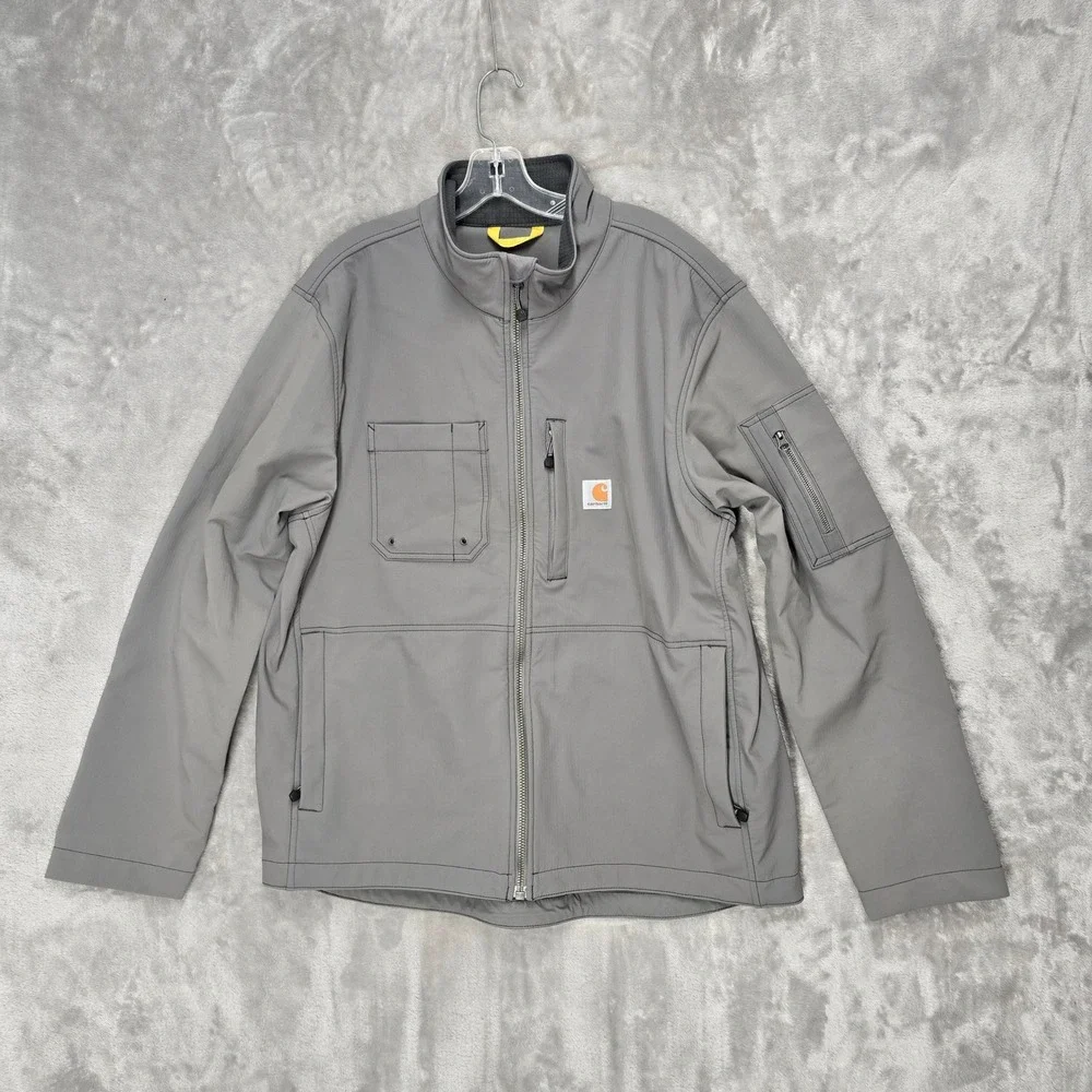 Carhartt Mens XL Gray Rough Cut Soft Shell Jacket Utility‎ Gorpcore Streetwear